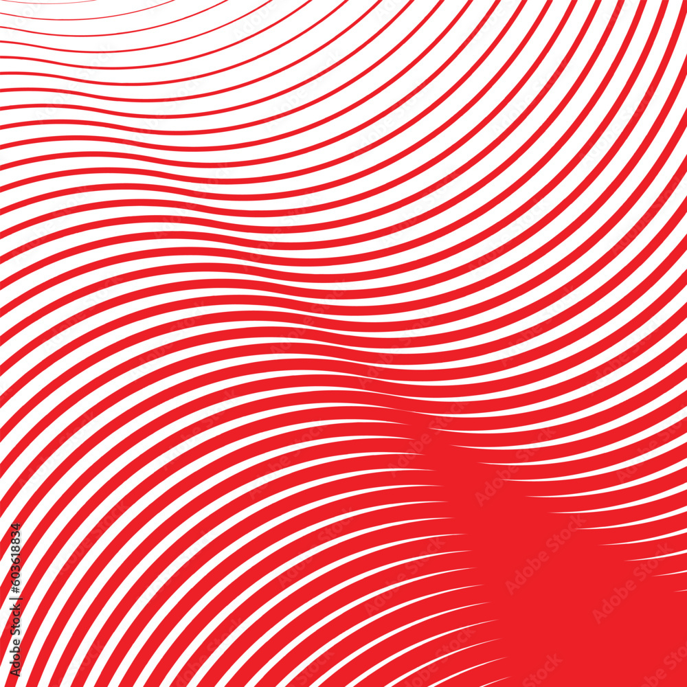 Poster abstract geometric red wave line pattern.