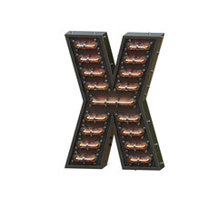 Steampunk Neon 3D Alphabet or PNG Letters