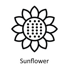 Sunflower vector    outline Icon Design illustration. Agriculture  Symbol on White background EPS 10 File