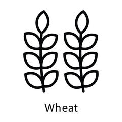 Wheat vector    outline Icon Design illustration. Agriculture  Symbol on White background EPS 10 File