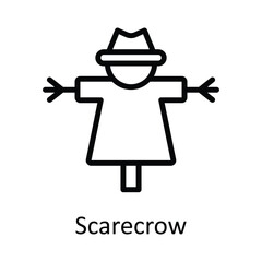 Scarecrow vector    outline Icon Design illustration. Agriculture  Symbol on White background EPS 10 File