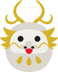 辰年の白い龍のダルマ