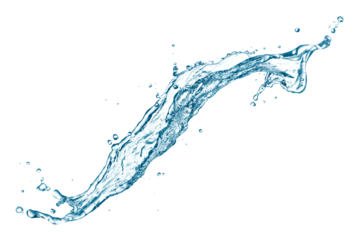 Flowing water splash isolated