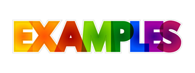 Examples colorful text quote, concept background