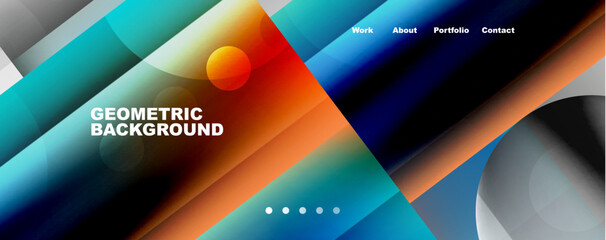 Abstract background - squares and lines composition created with lights and shadows. Technology or business digital template