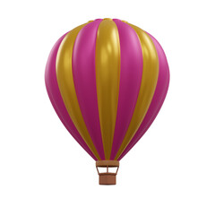 Naklejka premium 3D rendering hot air balloon isolated.