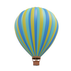 Fototapeta premium 3D rendering hot air balloon isolated.