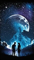 Obraz premium Beautiful space design, planets, Mars, Venus, Earth, Abstract background, full of shapes, Photo the moon mars earth night sky elements of the universe a view from the ground