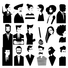 characters vector design black and white