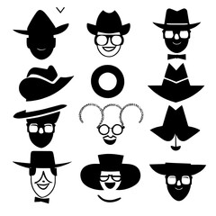 characters vector design black and white