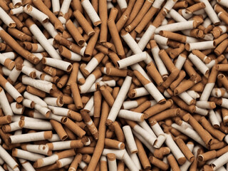 World no tobacco day concept stop smoking breaking cigarette butts on floor