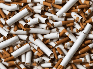 World no tobacco day concept stop smoking breaking cigarette butts on floor