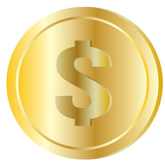 Obraz premium dollar coin currency symbol on gold coin