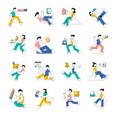 Fototapeta premium Pack of Web and Business Abstract Illustrations
