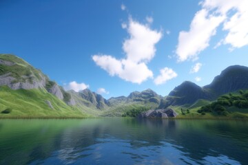Naklejka na ściany i meble lake in the mountains Generative Ai