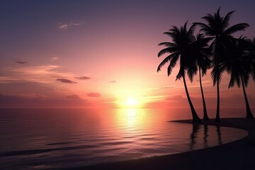Obraz na płótnie Canvas sunset over the sea Generative Ai