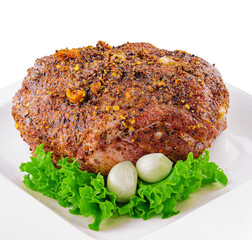 Raw uncooked marinated chicken meat on plate