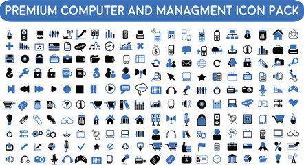 set of icons | premium Computer Computer Accessories and  Business project Managment icon pack with addition Trendy Normal Routine signs 200 icon pack