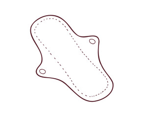 Reusable eco Women's panty pads, doodle hand drawn vector Illustration