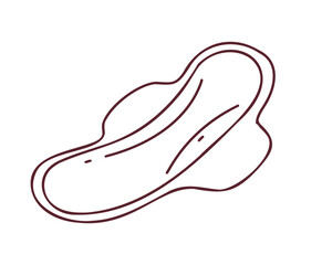 Women's panty liner, doodle, hand drawn vector illustration
