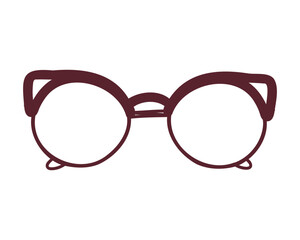 Fototapeta premium Glasses isolated on white background, doodle, hand drawn vector