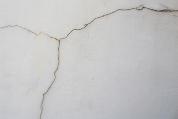 Texture of old cracked white stucco wall  