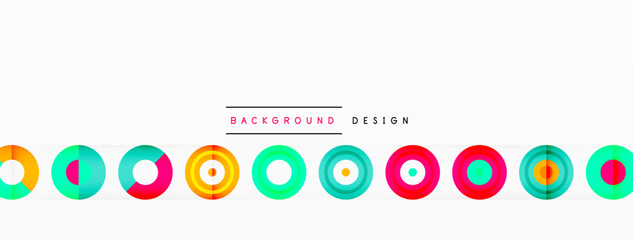 Colorful circles abstract background. Hi-tech design for wallpaper, banner, background, landing page, wall art, invitation, prints, posters