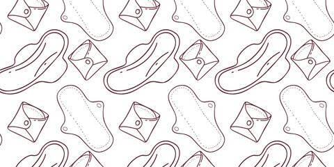 Seamless pattern with menstrual pad. Doodle hand drawn vector illustration © Tetiana Kasatkina