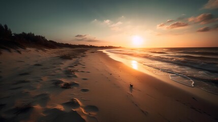 Sunset on the Beach, Image Ai Generated	
