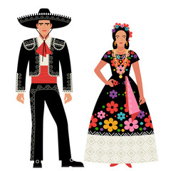 girl and young man in Mexican folk costume