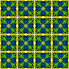 Ikat pattern Beautiful flower motif border element