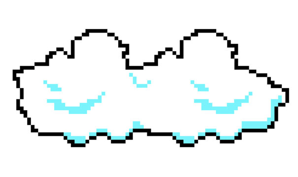 Cloud icon pixel art. Old vintage video game. Super Mario