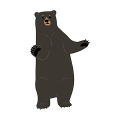 American Black Bear Single cute 4, vector illustration