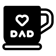 Love Dad Mug Glyph Icon