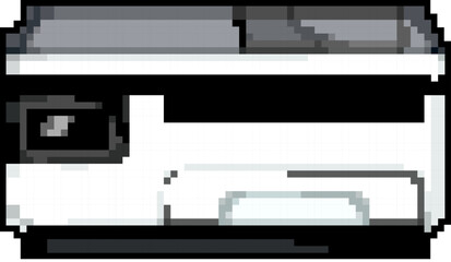 digital printer paper game pixel art retro vector. bit digital printer paper. old vintage illustration