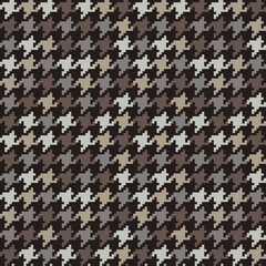 ブラウン、黒系の千鳥格子柄素材