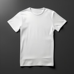 Naklejka premium white t shirt mock up, white on Black background, Image Ai Generated 