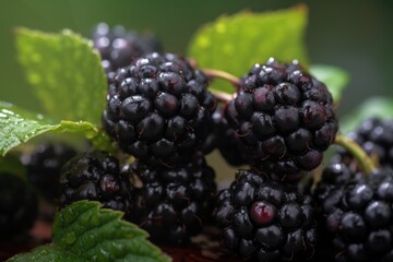 blackberries with water drops