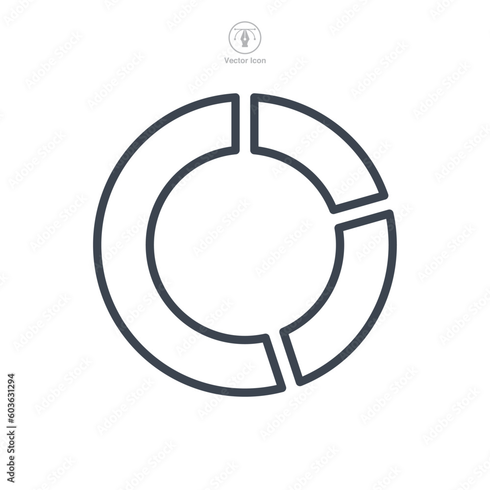Poster pie chart icon symbol template for graphic and web design collection logo vector illustration