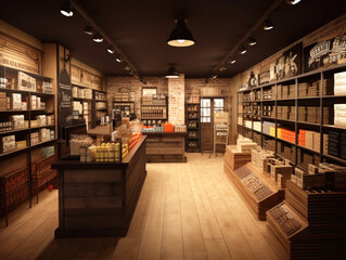 Tobacco shop Man smoking Generative AI