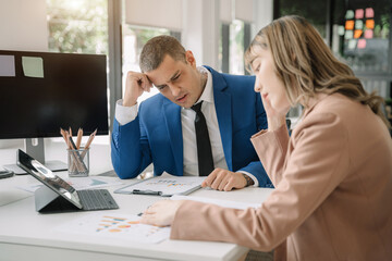 Fototapeta premium Working business team are under stress from working.