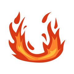 Fire flame flat icon