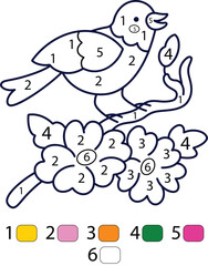 Flowers Color By Number Coloring Pages