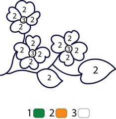 Flowers Color By Number Coloring Pages