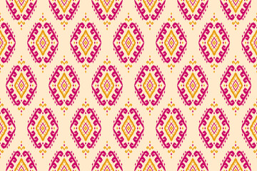 Abstract ethnic ikat background. Ethnic seamless pattern in tribal. Fabric Indian style. Design for wallpaper, illustration, fabric, clothing, carpet, textile, batik, embroidery.