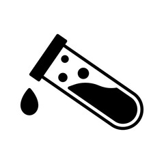 test tube with a droplet of liquid icon vector