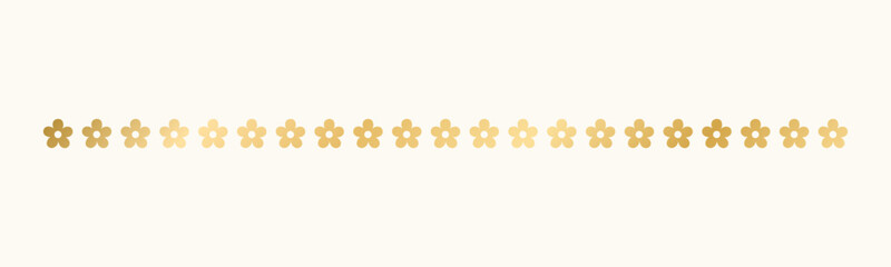 Gold floral separators border, text dividers. Line borders botanical luxury design element.