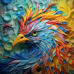 Animal, abstract colorful paper design, in the style of realism with fantasy elements. Generative AI.