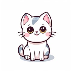 Fototapeta na wymiar a awesome cute cat animation sticker kawaii