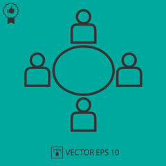 Business meeting simple isolated vector icon